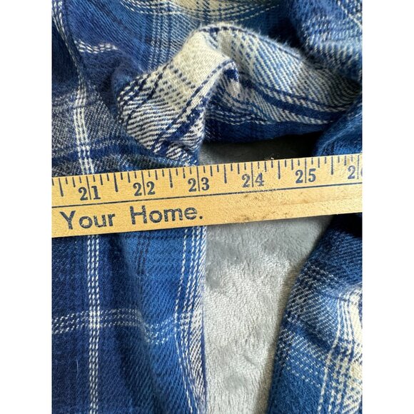 OshKosh Shirt Men's Large Blue and white Plaid Long Sleeve Flannel Shirt - Picture 10 of 14